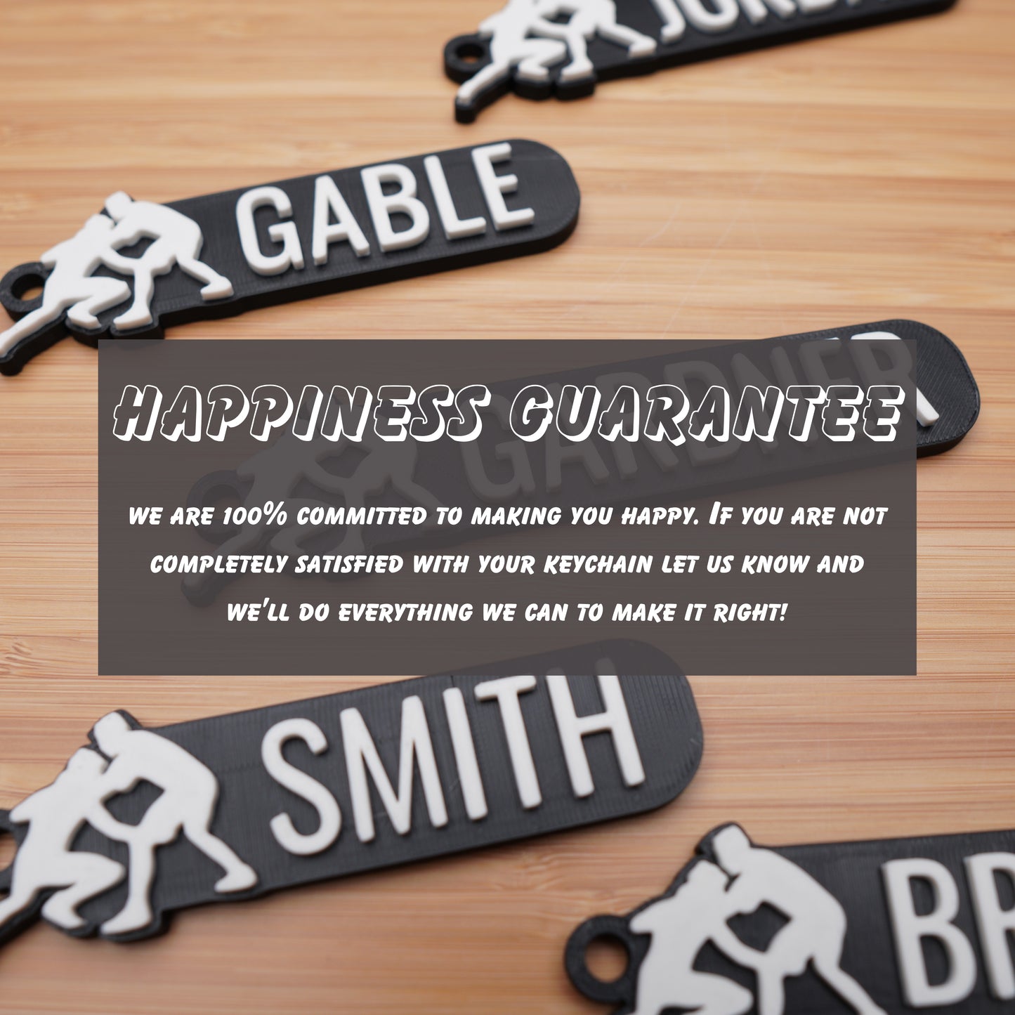 Personalized Wrestling Keychain