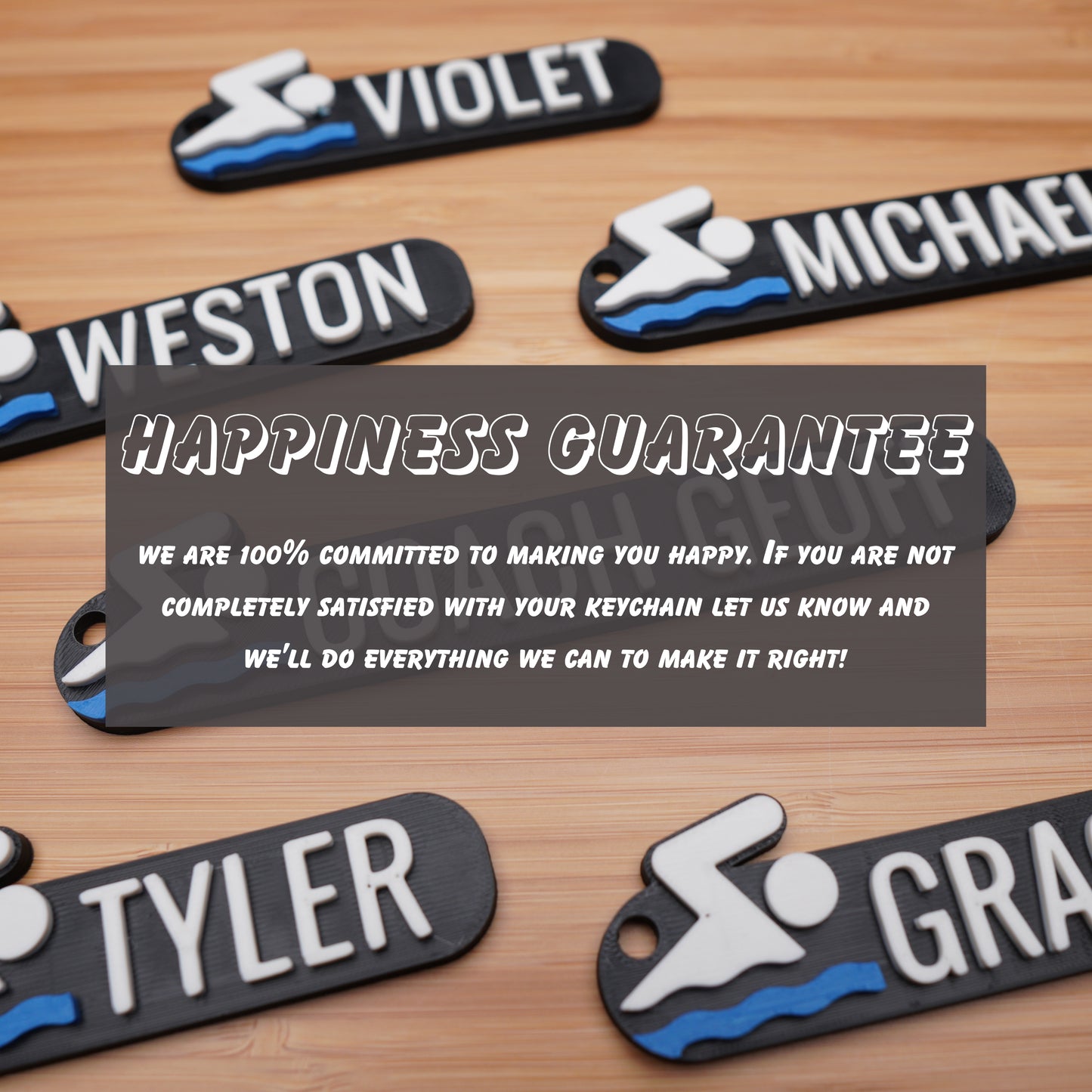 Personalized Swim Keychain