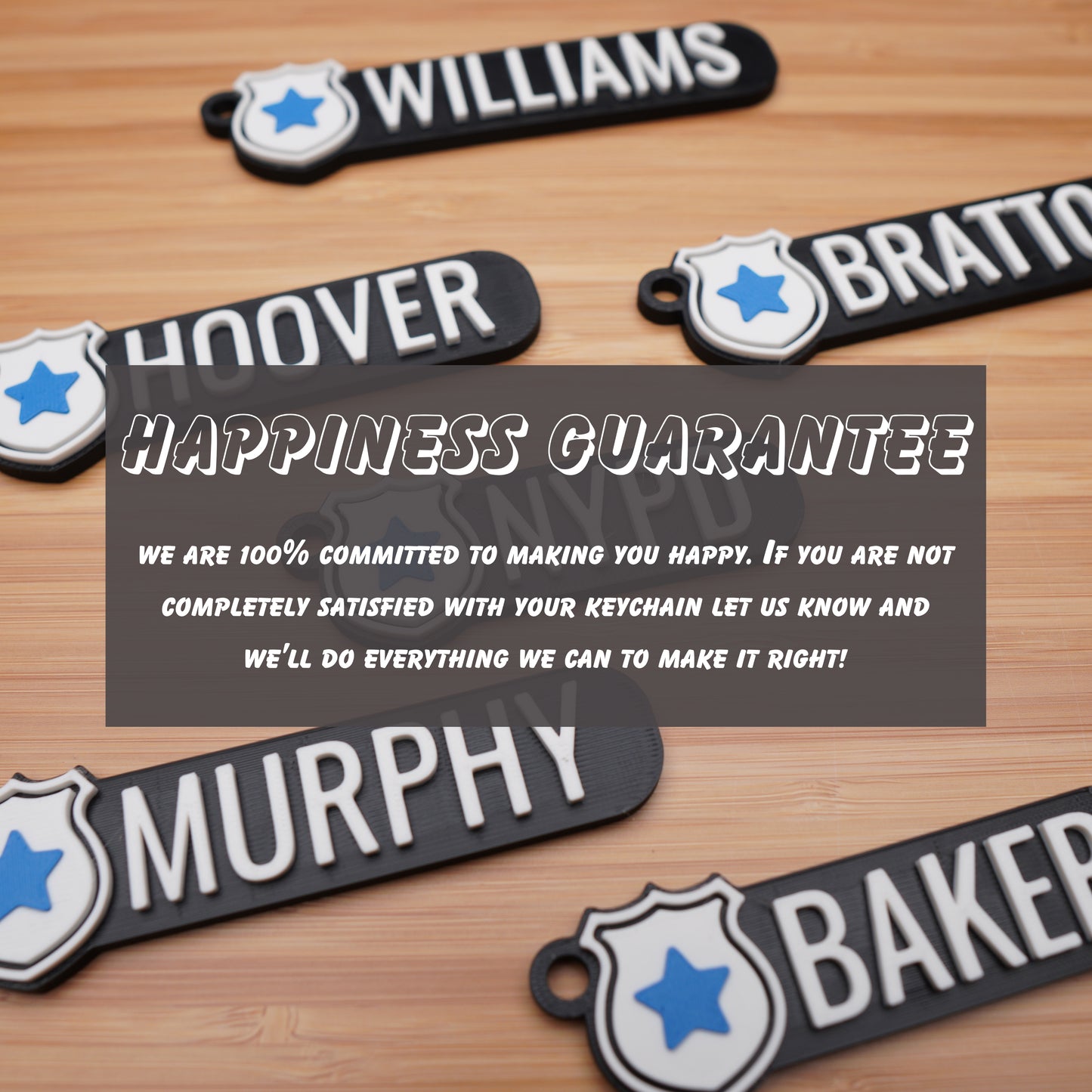 Personalized Police Themed Keychain