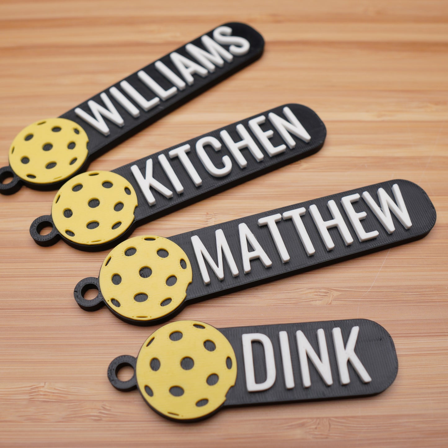 Personalized Pickleball Ball Keychain