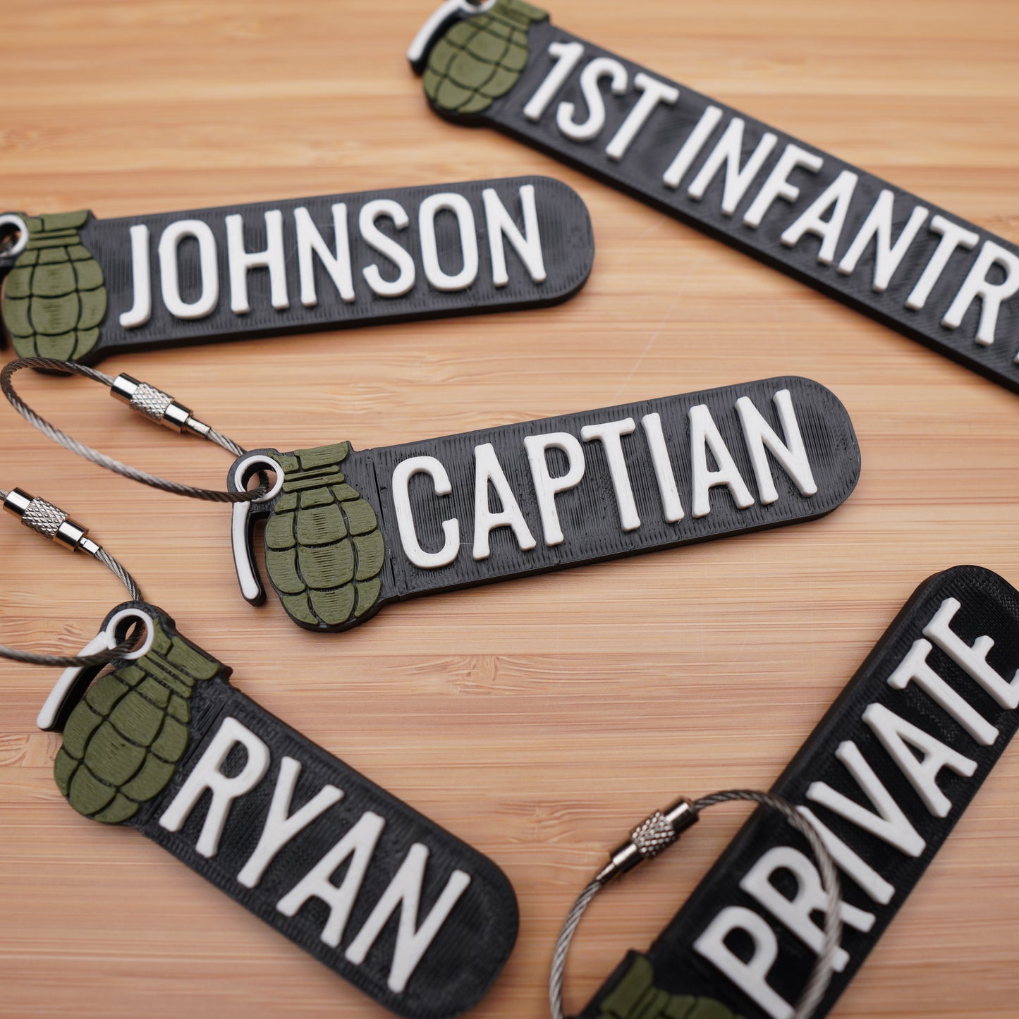 Personalized Grenade Themed Keychain