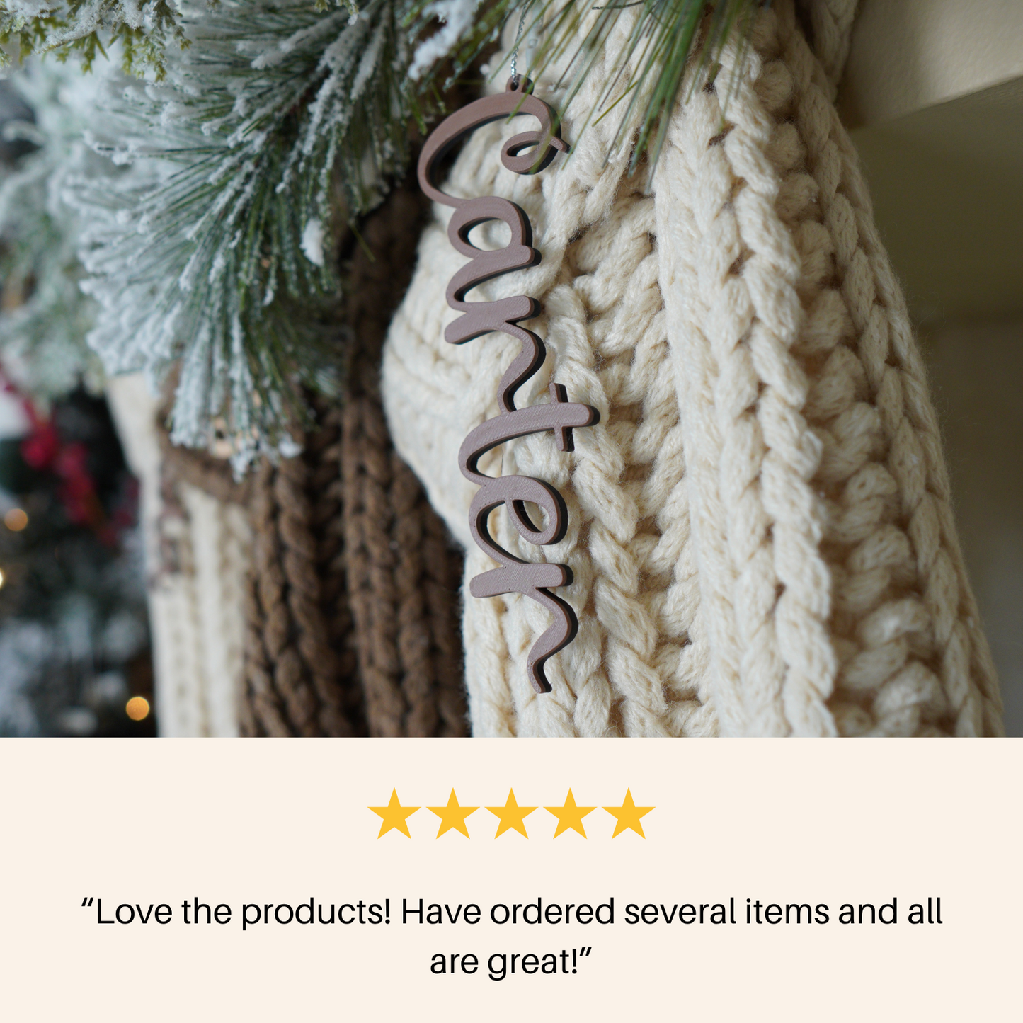 Personalized Classic Christmas Stocking Tag