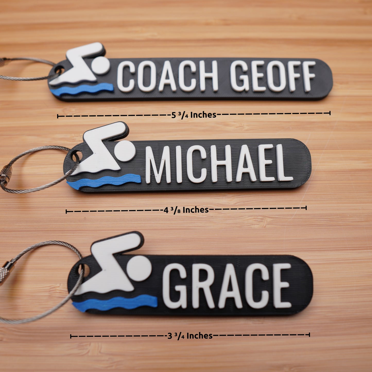 Personalized Swim Keychain