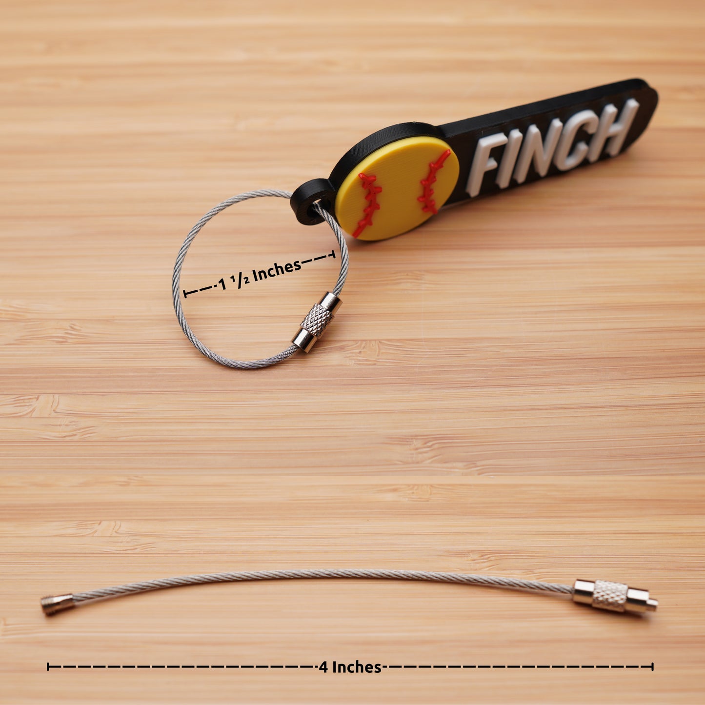 Personalized Softball Keychain