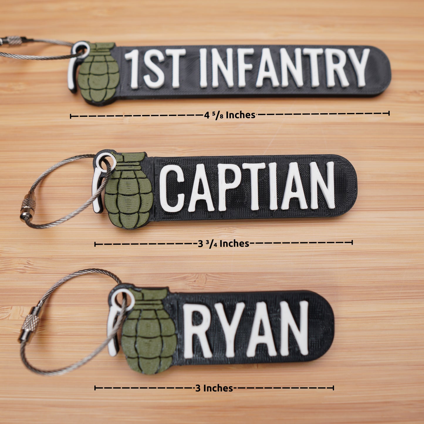 Personalized Grenade Themed Keychain