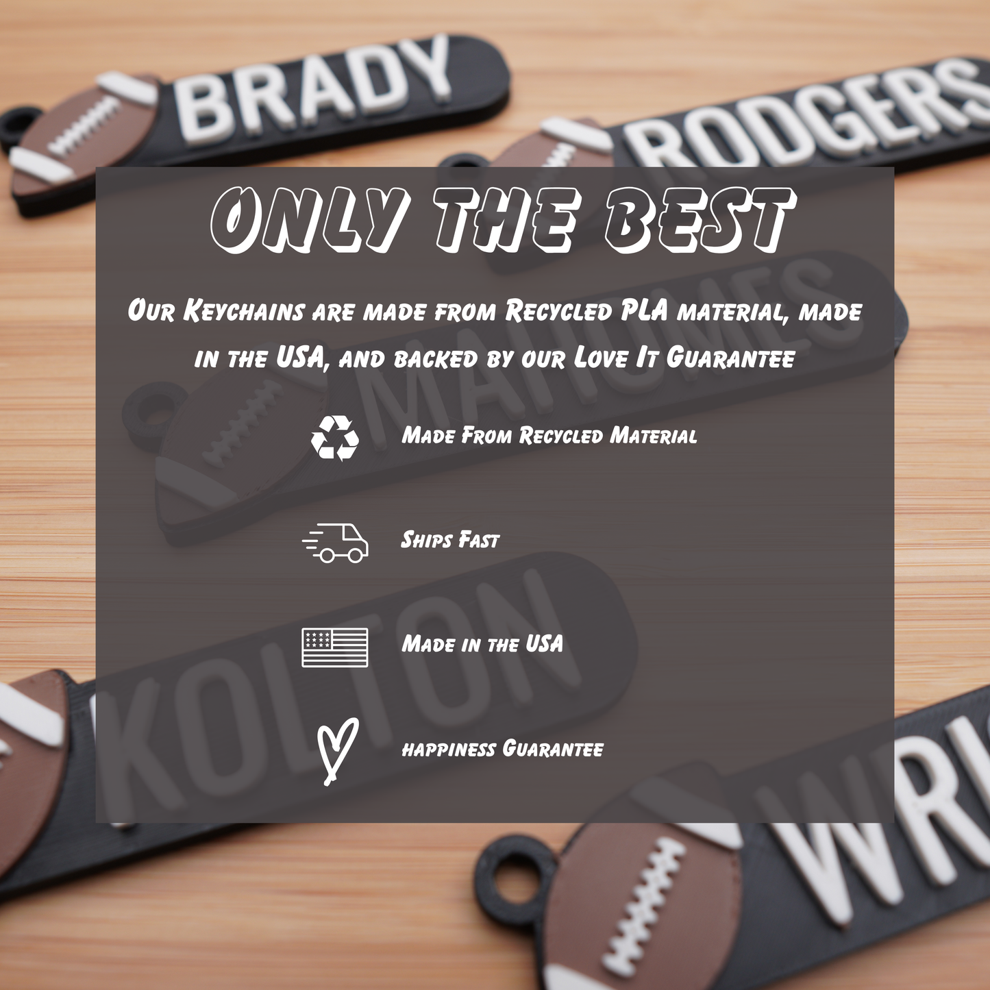 Personalized Football Keychain