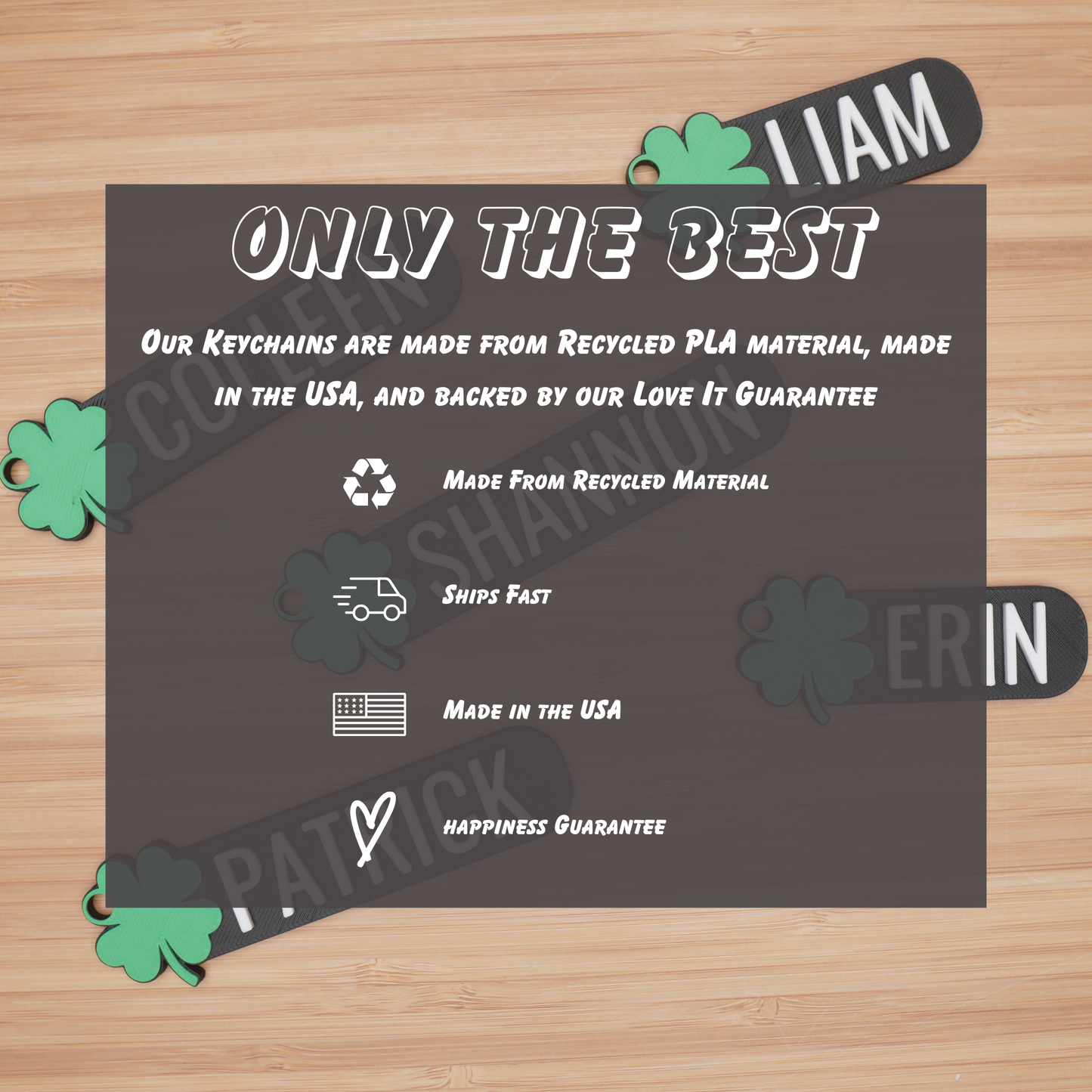 Personalized 4 Leaf Clover Keychain