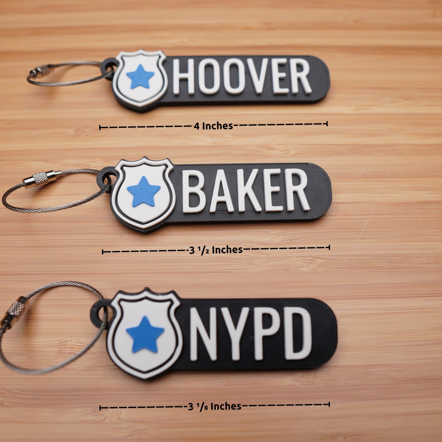 Personalized Police Themed Keychain