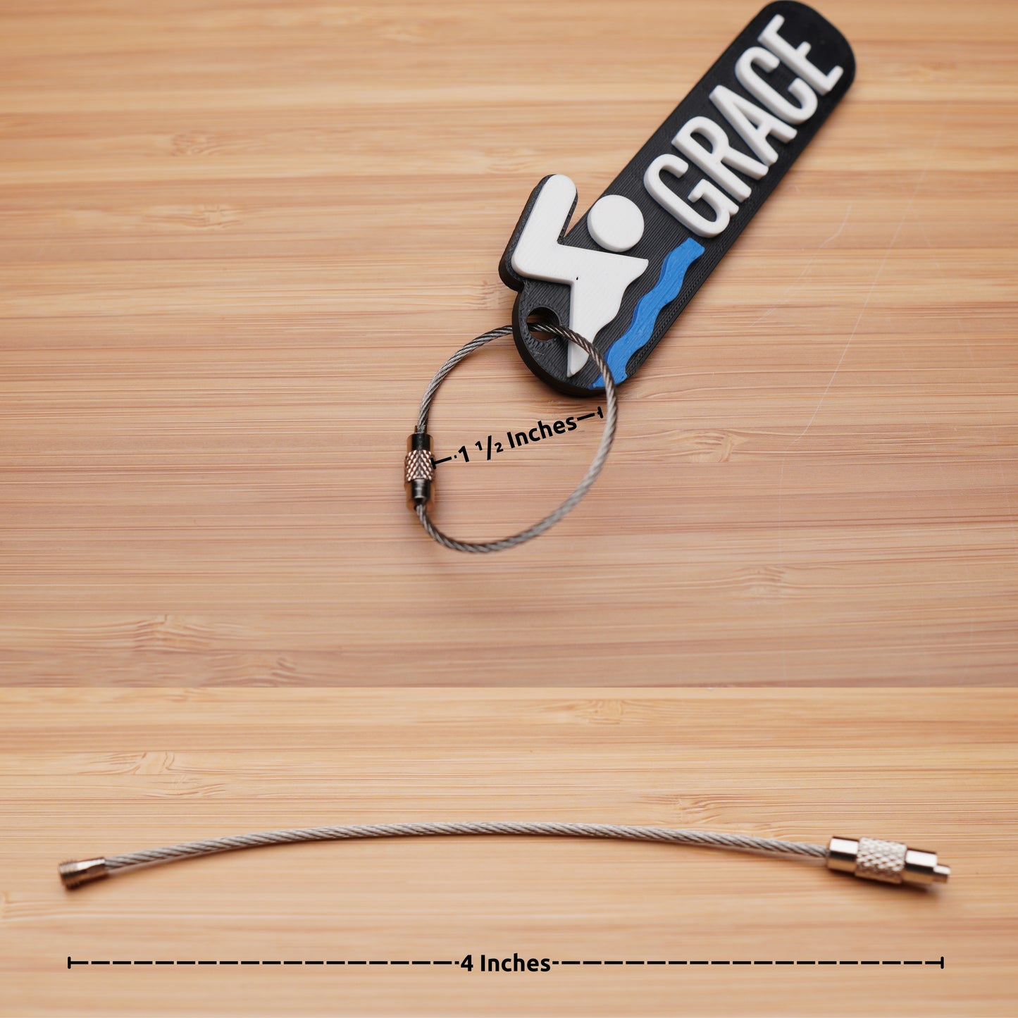 Personalized Swim Keychain