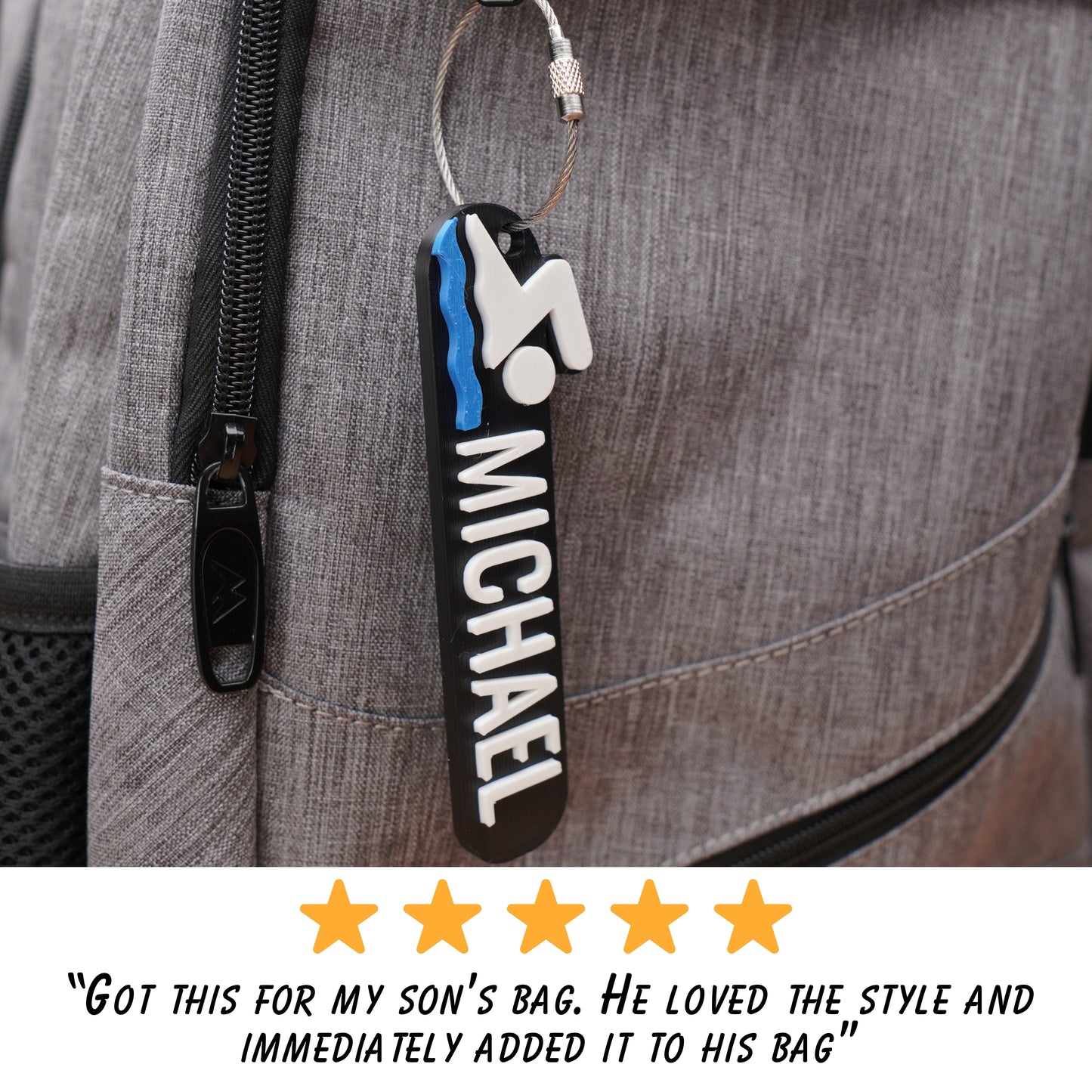 Personalized Swim Keychain