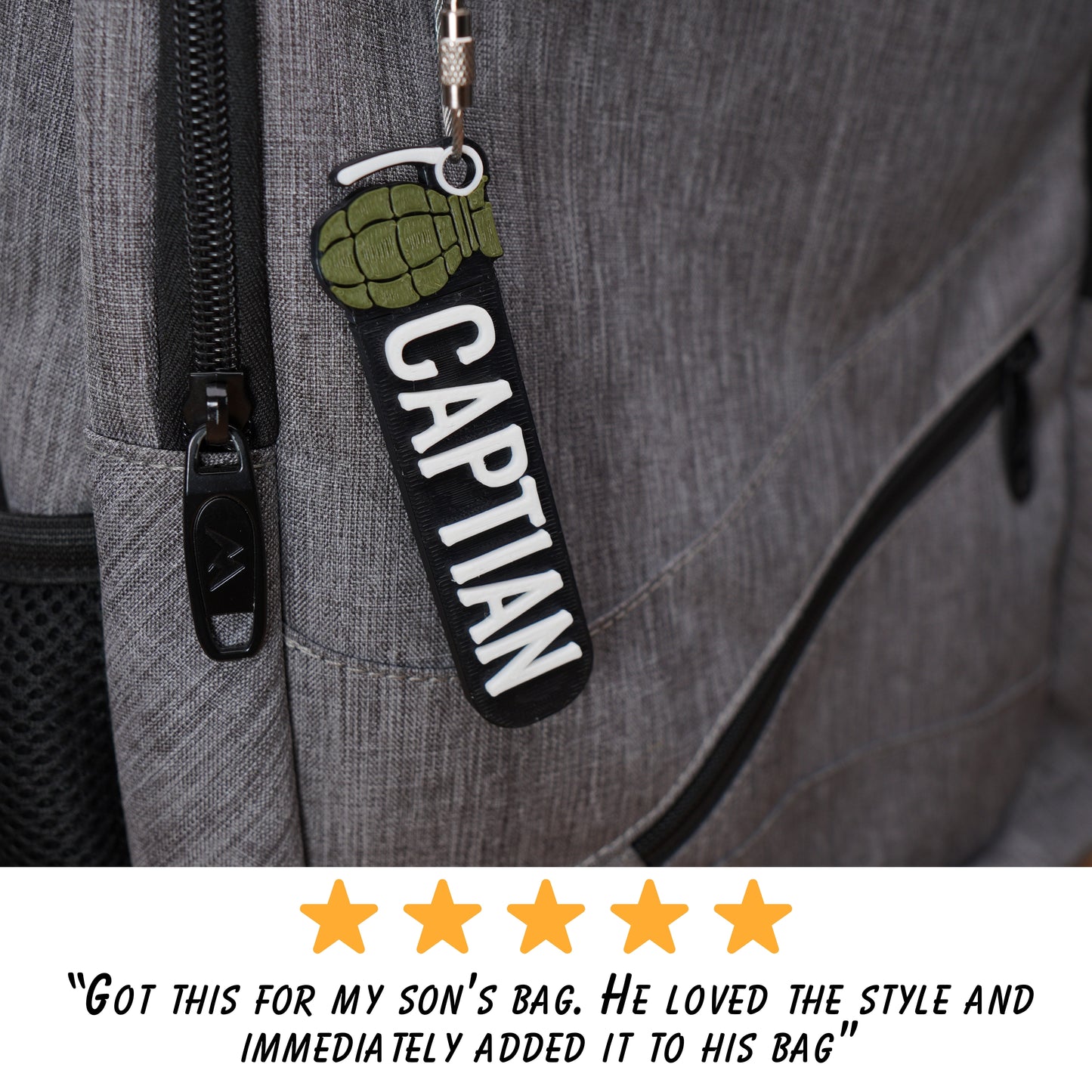 Personalized Grenade Themed Keychain