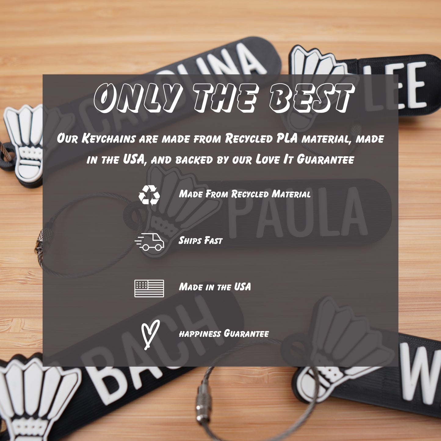 Personalized Badminton Keychain