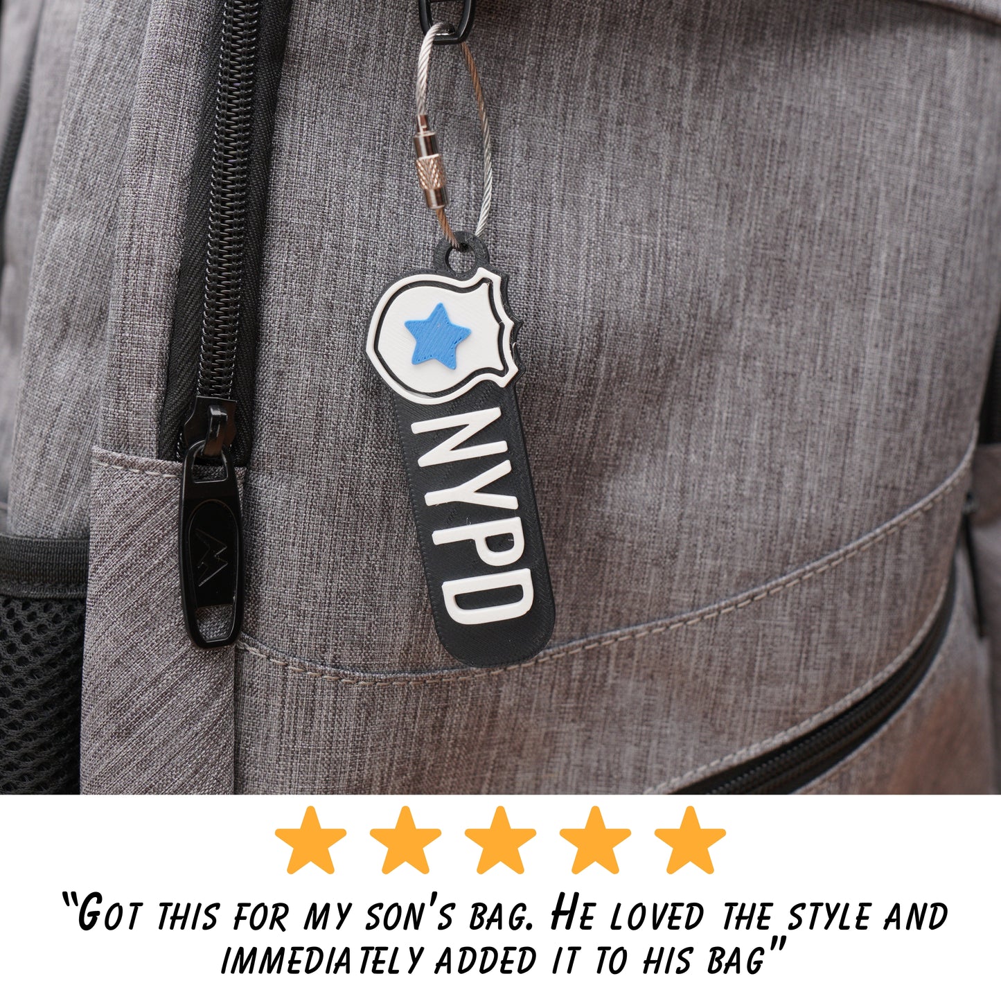 Personalized Police Themed Keychain