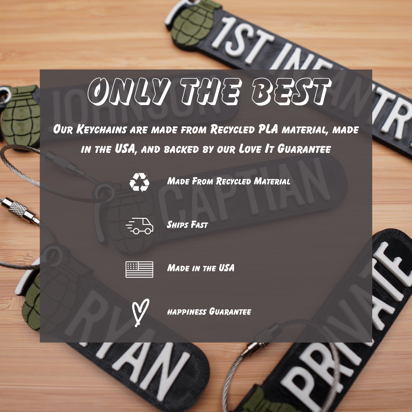 Personalized Grenade Themed Keychain