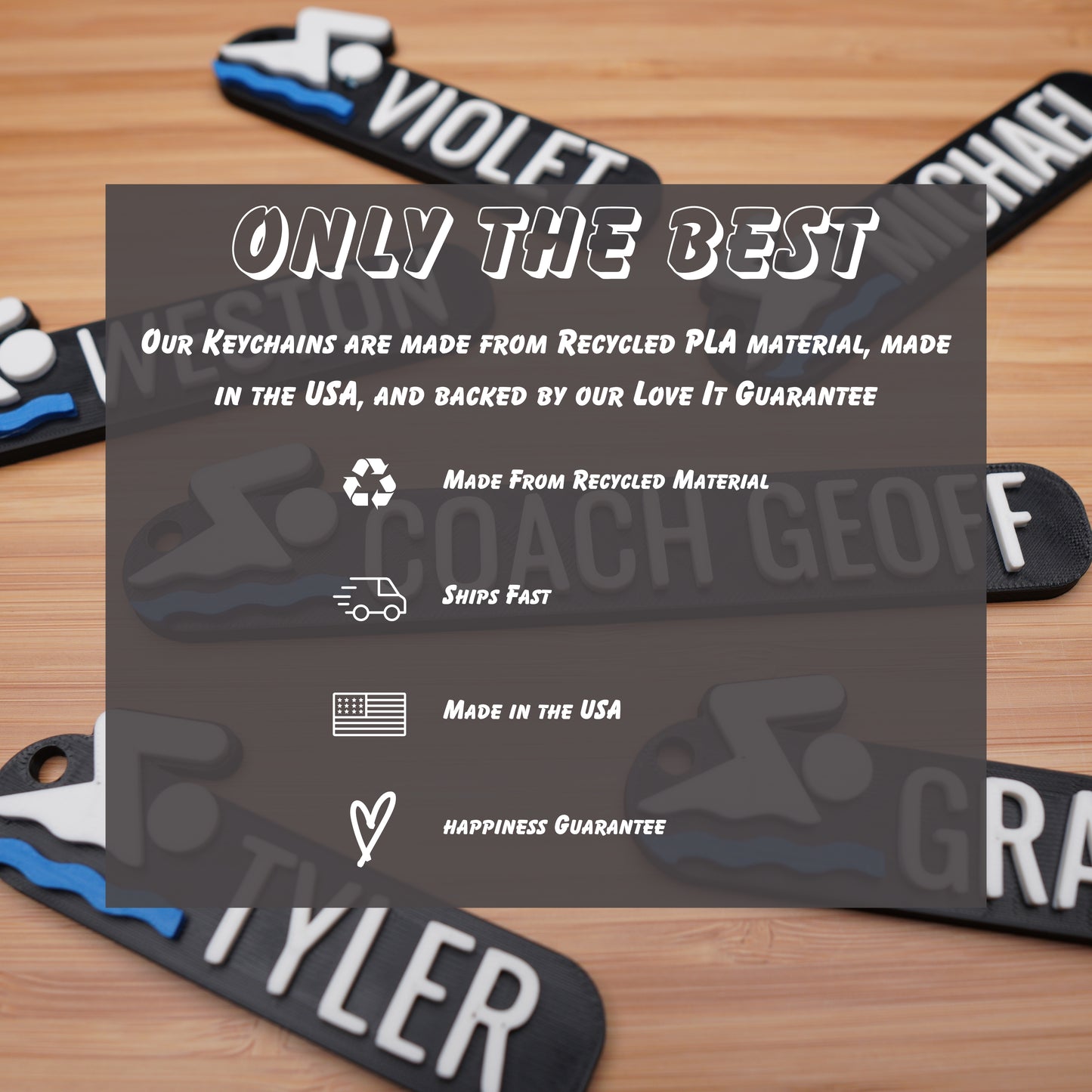 Personalized Swim Keychain