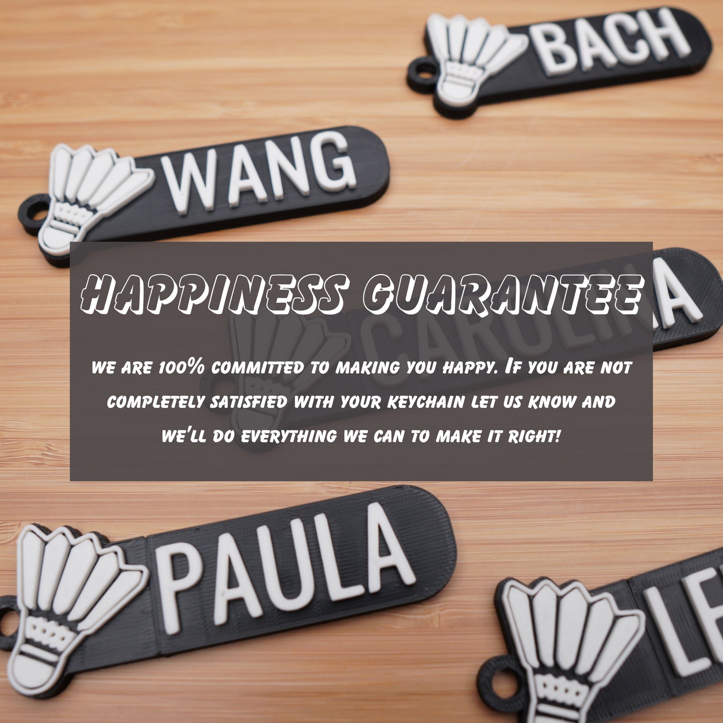Personalized Badminton Keychain