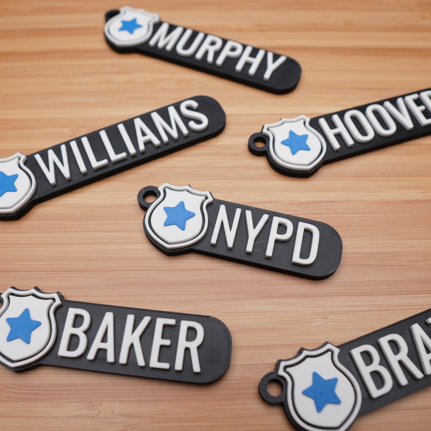 Personalized Police Themed Keychain