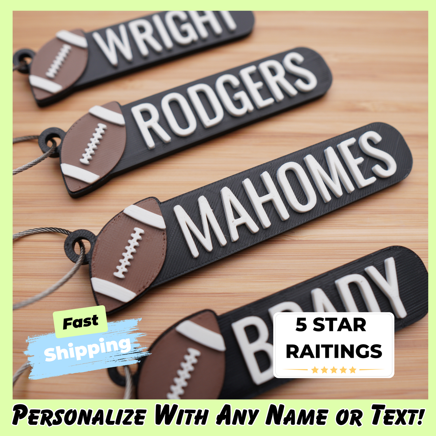 Personalized Football Keychain