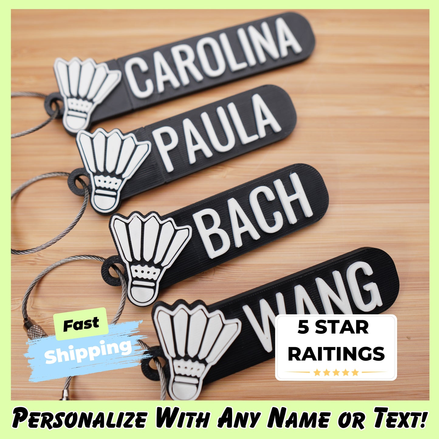 Personalized Badminton Keychain