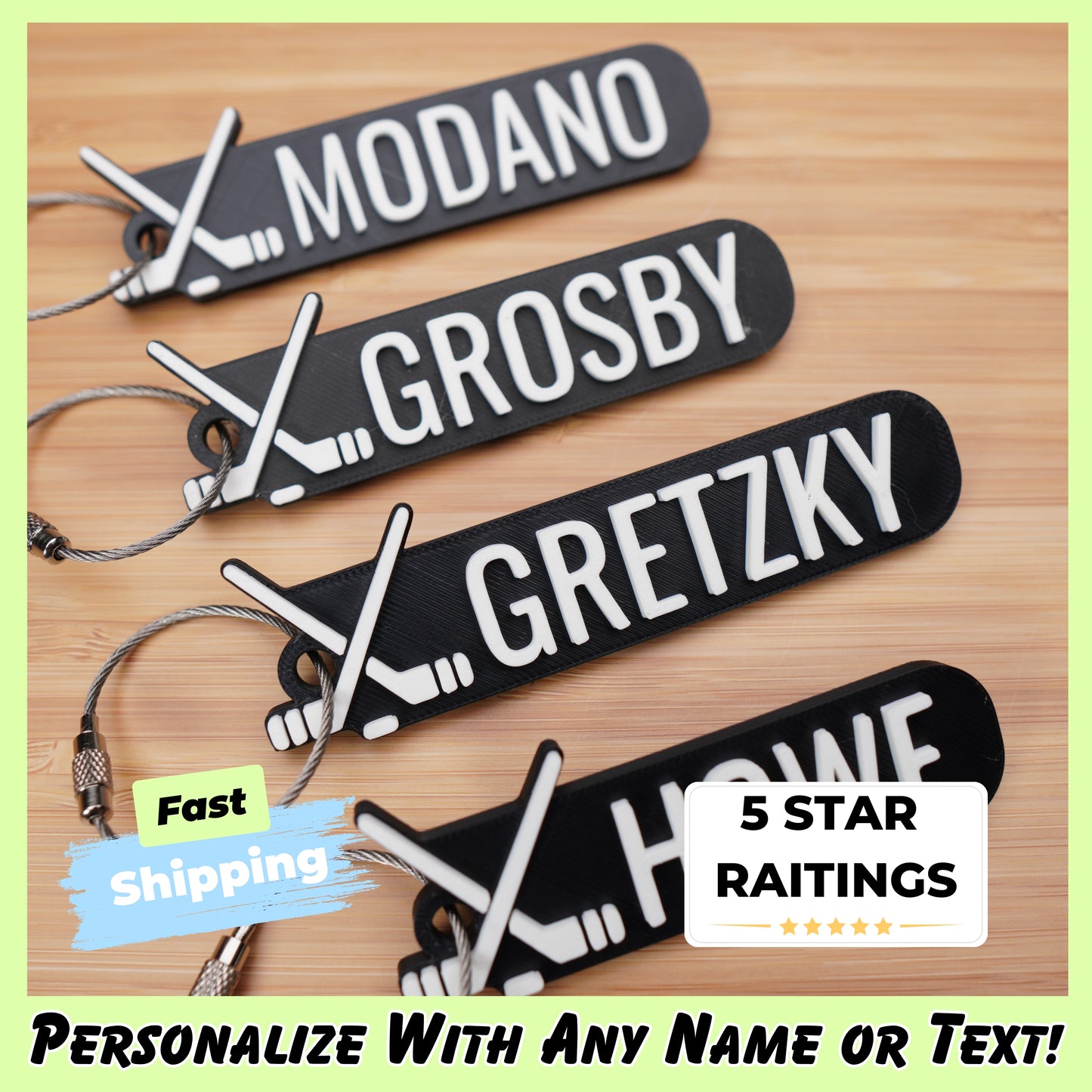 Personalized Hockey Keychain