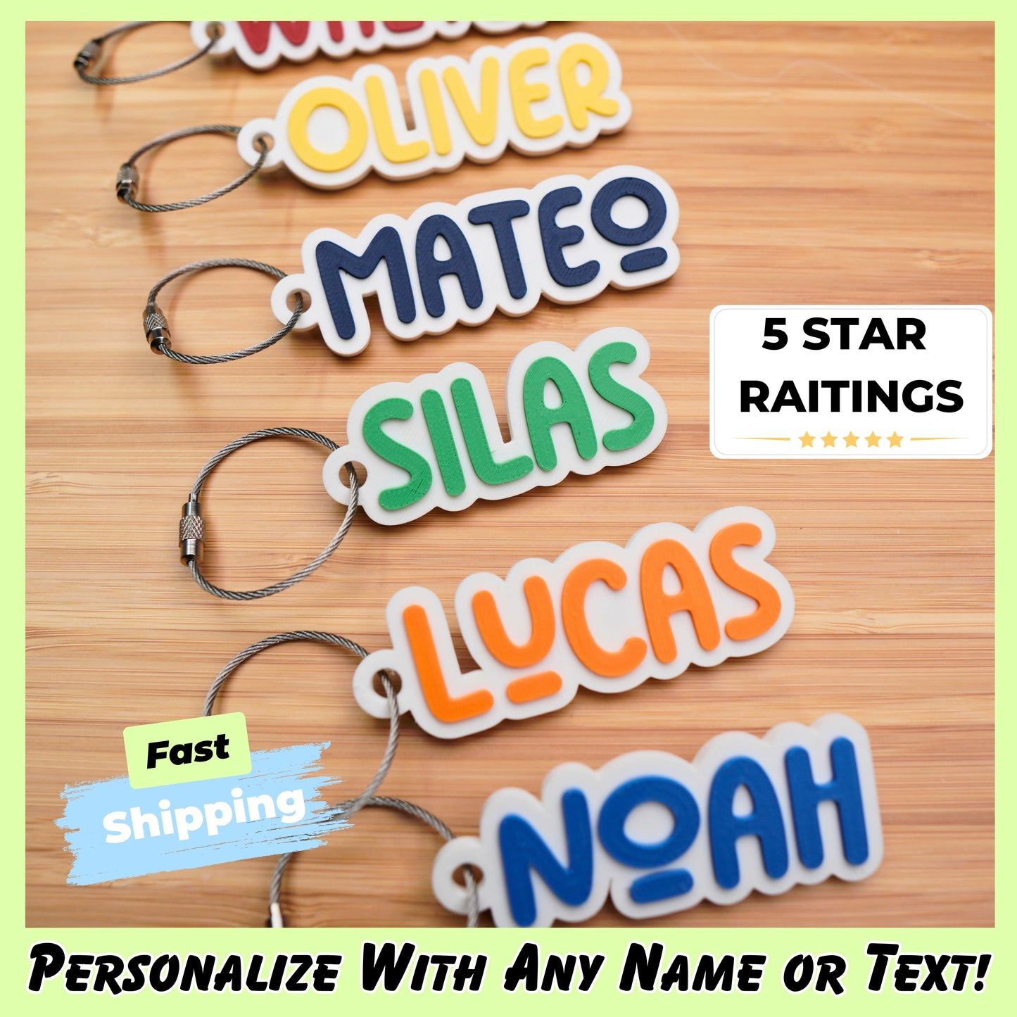 Personalized "Kinder" Bag Tag