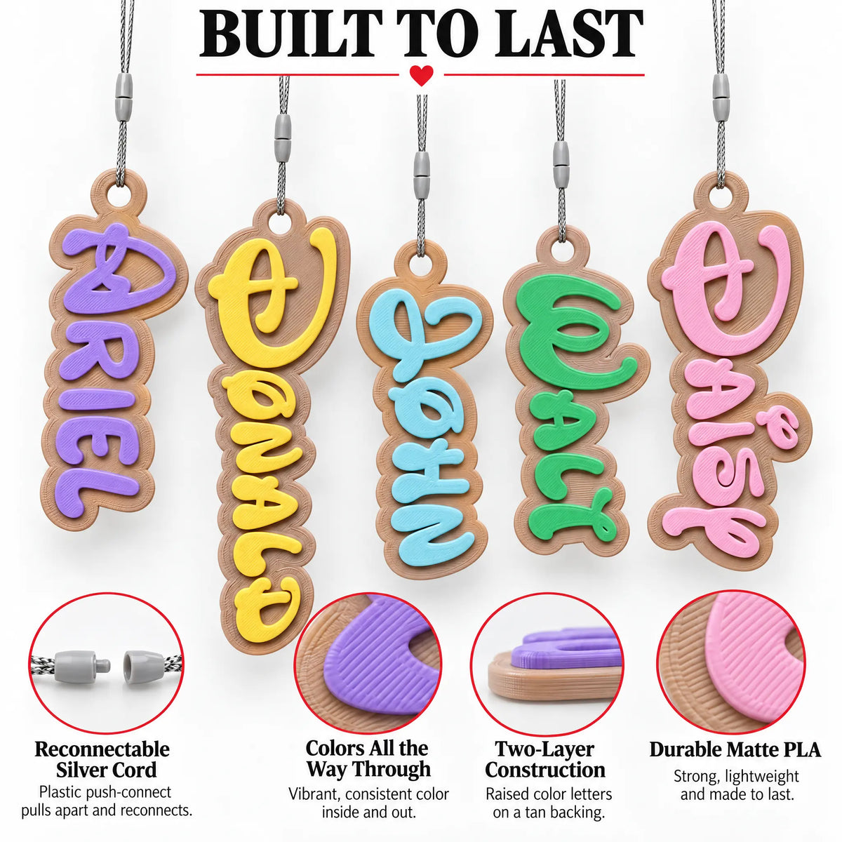 Personalized Wonder Christmas Stocking Tag, Wonder Day font: features callout