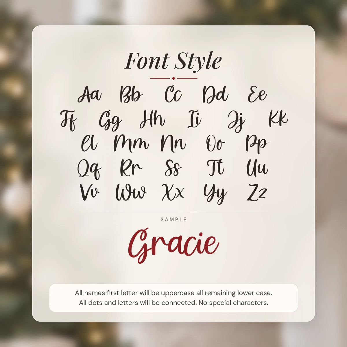 Personalized Holiday Wishes Stocking Tag, Holiday Wishes font: font guide holiday wishes