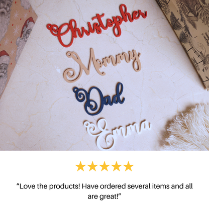 Personalized "Jasmine" Christmas Stocking Tag