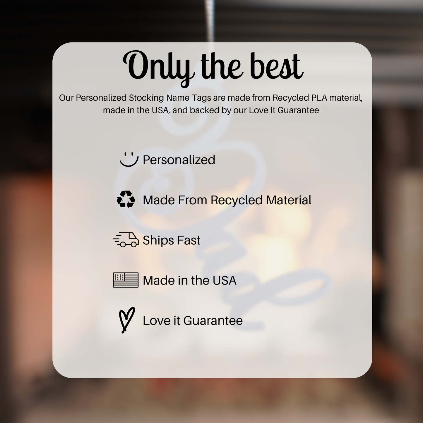 Personalized "Jasmine" Christmas Stocking Tag