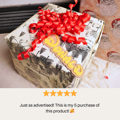 Personalized "Wonder" Christmas Stocking Tag