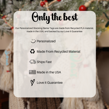 Personalized "Wonder" Christmas Stocking Tag