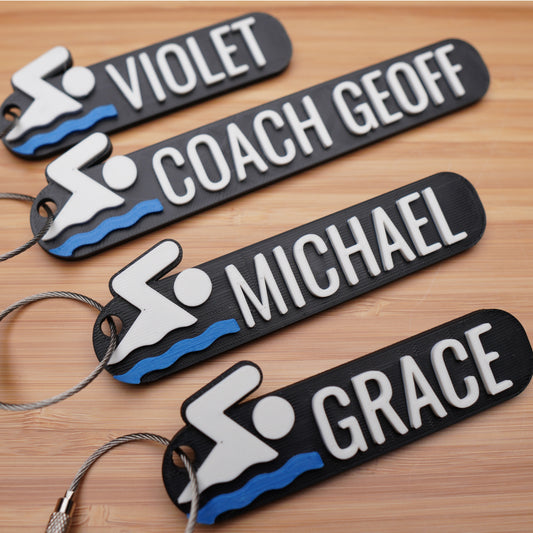 Personalized Swim Keychain