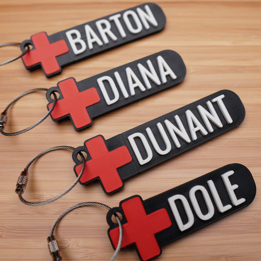 Personalized Red Cross Themed Keychain