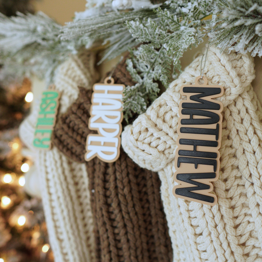 Personalized Simple Christmas Stocking Tag