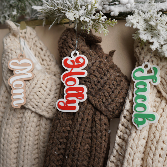 Personalized Holiday Christmas Stocking Tag