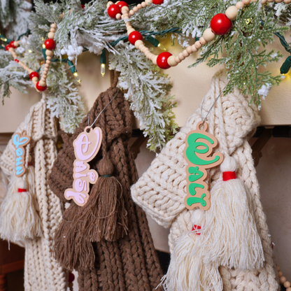 Personalized "Wonder" Christmas Stocking Tag