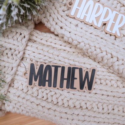 Personalized Simple Christmas Stocking Tag