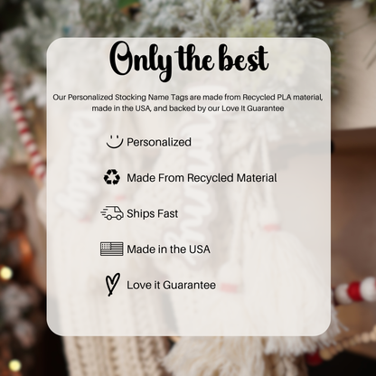 Personalized "Holiday Wishes" Stocking Tag