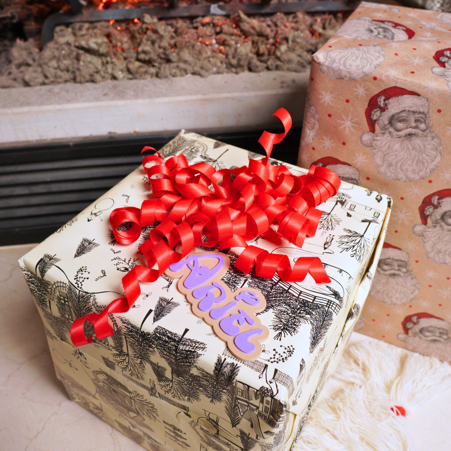 Personalized "Wonder" Christmas Stocking Tag