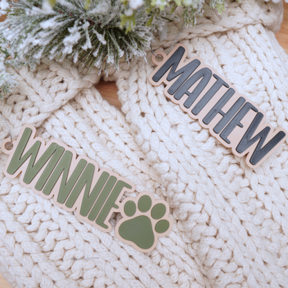 Personalized Simple Christmas Stocking Tag