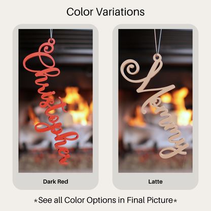 Personalized "Jasmine" Christmas Stocking Tag