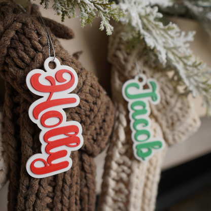 Personalized Holiday Christmas Stocking Tag