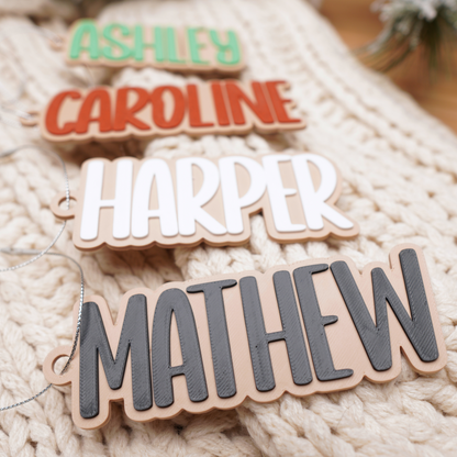 Personalized Simple Christmas Stocking Tag