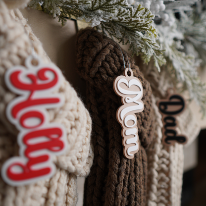 Personalized Holiday Christmas Stocking Tag