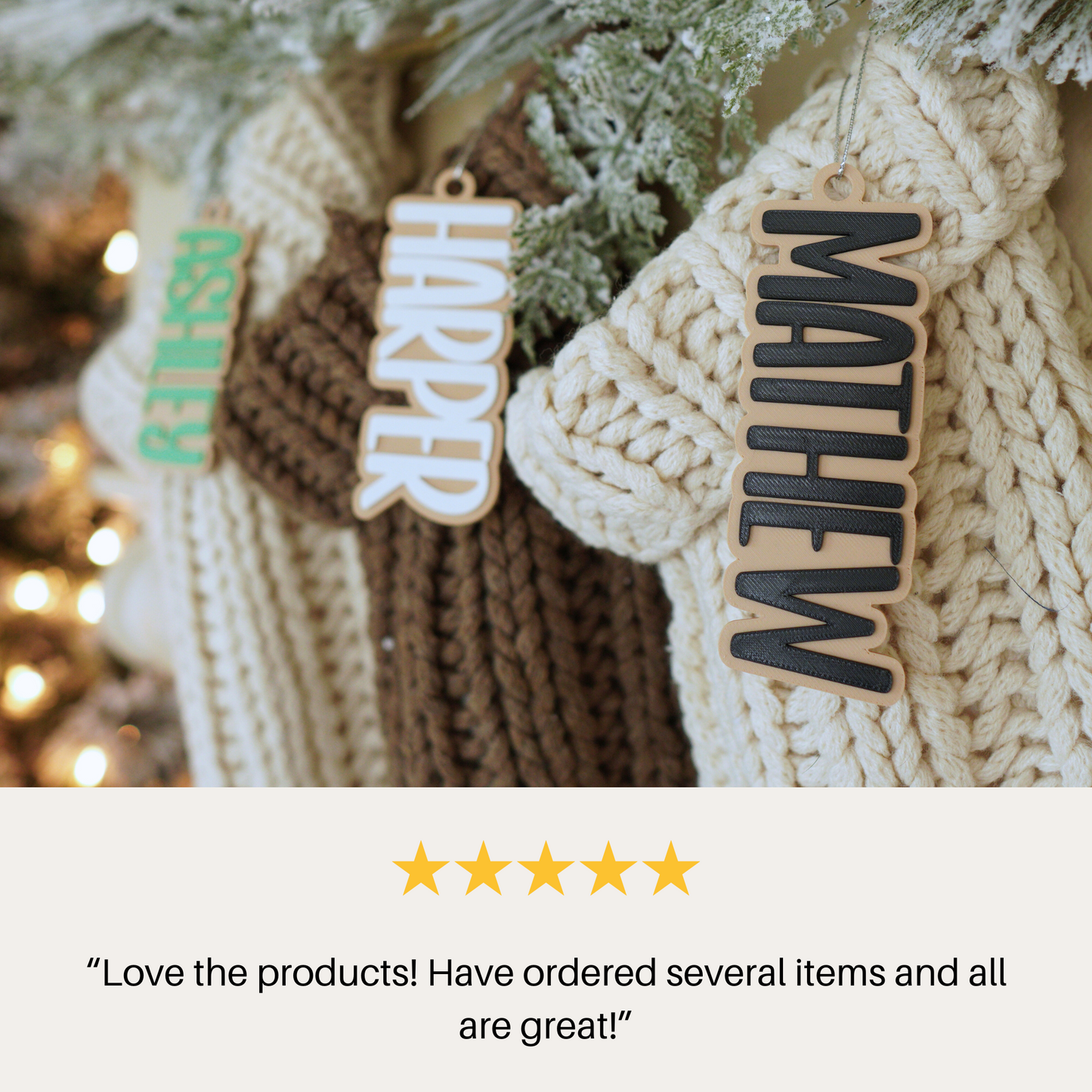 Personalized Simple Christmas Stocking Tag