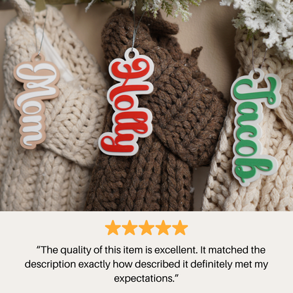 Personalized Holiday Christmas Stocking Tag