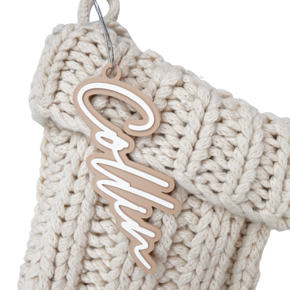 Personalized Modern Christmas Stocking Tag