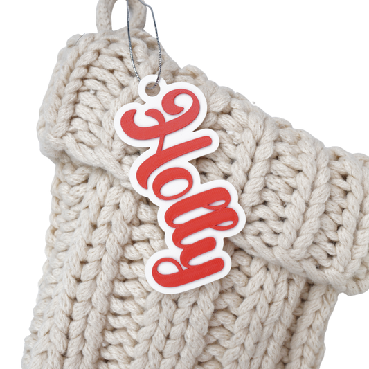 Personalized Holiday Christmas Stocking Tag