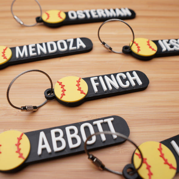Personalized Softball Keychain