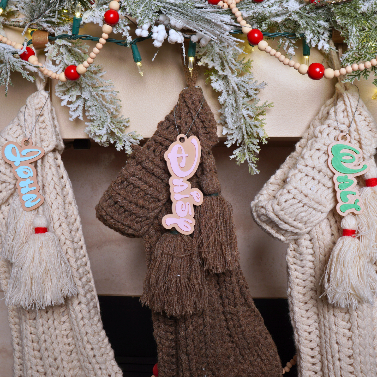 Personalized "Wonder" Christmas Stocking Tag